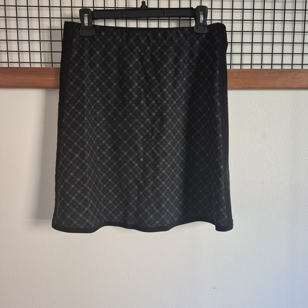 Max Studio Black and Gray Plaid Mini Skirt